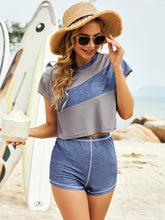 Konservativer 3-teiliges Badeanzug-Set für den Strand